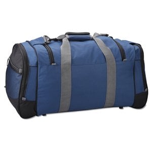 Additional Image 2 - a blue duffel bag with grey stripes