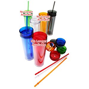 Additional Image 1 - a group of colorful cups and straws
