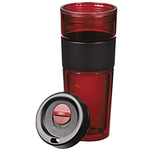 Additional Image 1 - a red tumbler with a black label