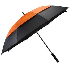 Additional Image 2 - an umbrella with a black and orange shade
