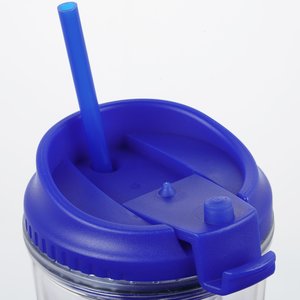Additional Image 4 - a blue straw in a plastic cup