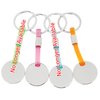 View Image 3 of 3 of Colourful Strap Metal Keychain - Round