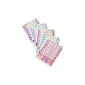 Additional Image 1 - a stack of pink and white paper