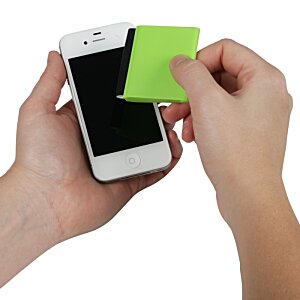 Additional Image 5 - a person holding a phone and a green post-it note