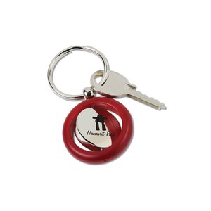 Additional Image 1 - a red key chain with a key ring