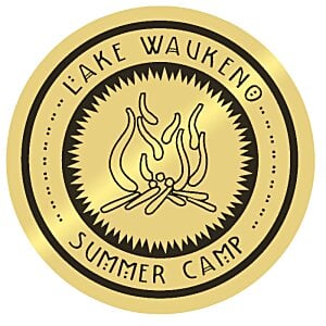Additional Image 1 - a gold circle with black text