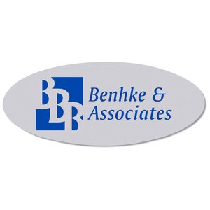 Additional Image 1 - a white oval with blue and grey logo