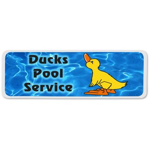 Additional Image 1 - a blue rectangular sign with a yellow duck