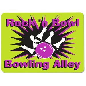 Additional Image 1 - a yellow sign with a purple and black design