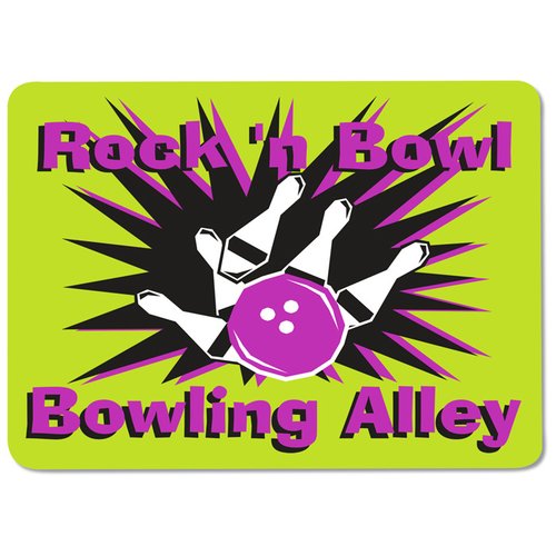 Additional Image 1 - a yellow sign with a purple and black design