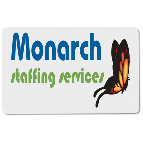 Additional Image 1 - a white rectangular sign with blue text and a butterfly