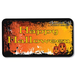 Additional Image 1 - a rectangular orange and black card