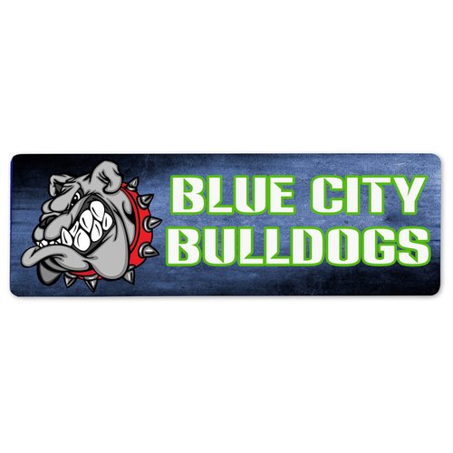 Additional Image 1 - a blue rectangular sign with white text