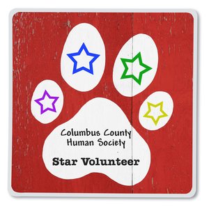 Additional Image 1 - a red square with white paw print and stars