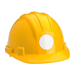 Additional Image 1 - a yellow hard hat with a white circle on it