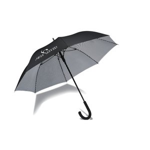 Additional Image 1 - a black umbrella with a curved handle