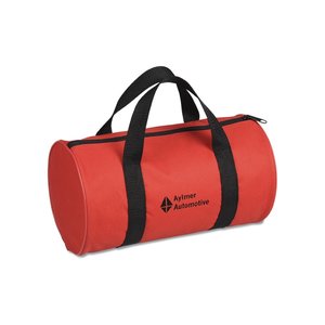 Additional Image 1 - a red duffel bag with black straps