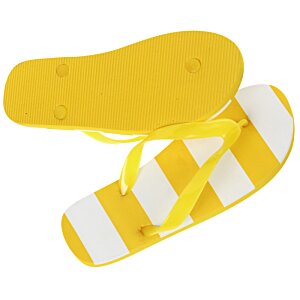 Additional Image 2 - a yellow and white striped flip flop