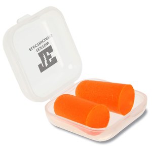 Additional Image 1 - a plastic container with orange earplugs