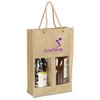 View Image 3 of 3 of Jute Wine Tote - Double