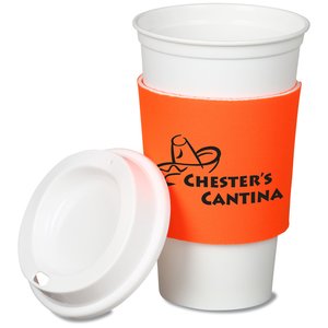Additional Image 1 - a white and orange cup with a lid