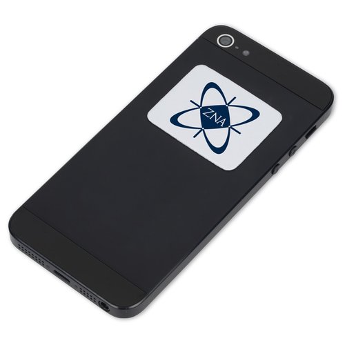 Additional Image 1 - a black cell phone with a white square on it