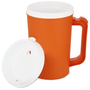 Additional Image 1 - a orange mug with a white lid