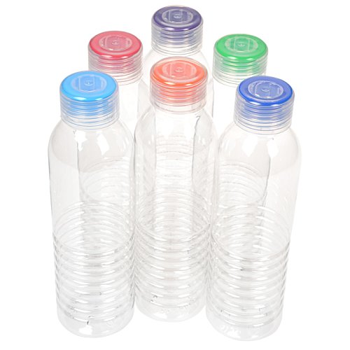Additional Image 2 - a group of plastic bottles with colorful caps