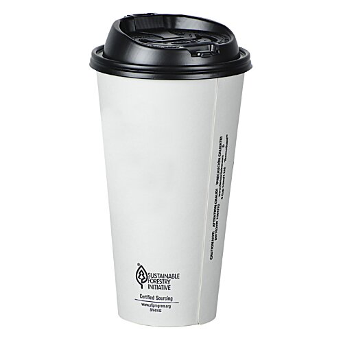 Additional Image 1 - a white coffee cup with black lid