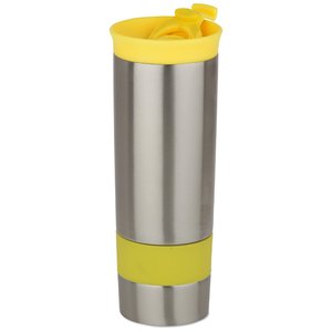 Additional Image 1 - a silver and yellow tumbler