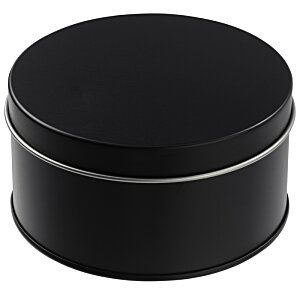Additional Image 1 - a black round container with a white stripe