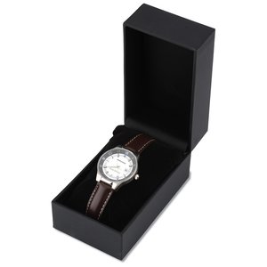 Additional Image 2 - a black box with a silver watch in it