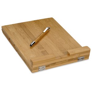 Additional Image 2 - a wooden cutting board with a pen
