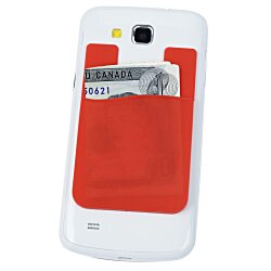 a white cell phone with a red cover