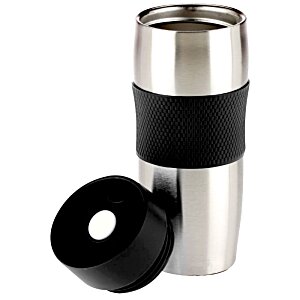 Additional Image 1 - a silver and black thermos