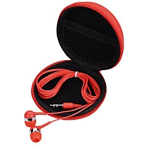 Additional Image 1 - a red and black earbuds in a case