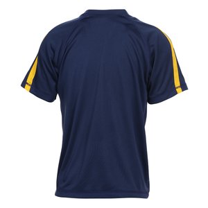 Additional Image 1 - a blue shirt with yellow stripes