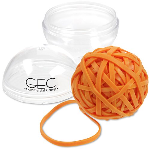 Additional Image 2 - a ball of orange yarn next to a rubber band