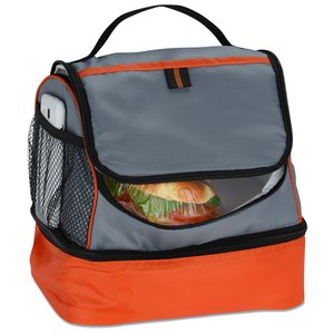 Additional Image 1 - a grey and orange lunch bag