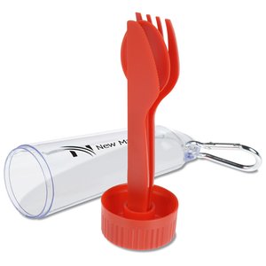 Additional Image 1 - a red plastic spoon and fork