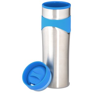 Additional Image 1 - a silver and blue container with a blue cap