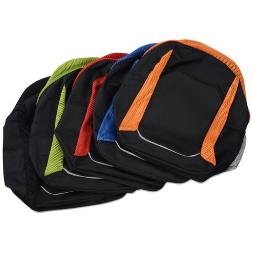 Additional Image 1 - a stack of black and orange backpacks
