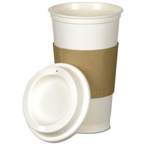 Additional Image 1 - a white coffee cup with a brown lid