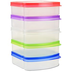 Additional Image 1 - a plastic container with colorful lids