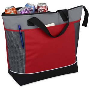 Additional Image 2 - a red and grey bag with a black handle