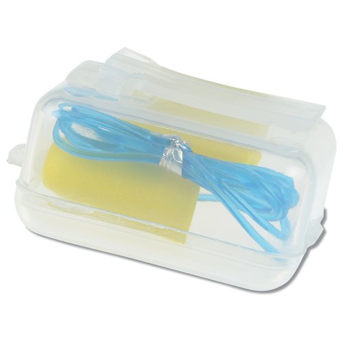 Additional Image 2 - a plastic container with a blue and yellow toothbrush in it