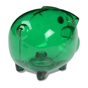 Additional Image 2 - a green piggy bank with wheels