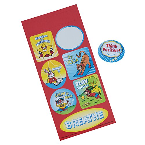 Additional Image 1 - a red and yellow sticker with images