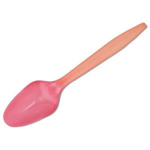 Additional Image 5 - a pink plastic spoon with a wooden handle