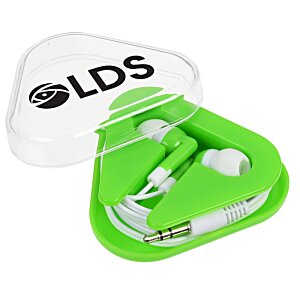 Additional Image 1 - a green and white ear buds in a plastic case